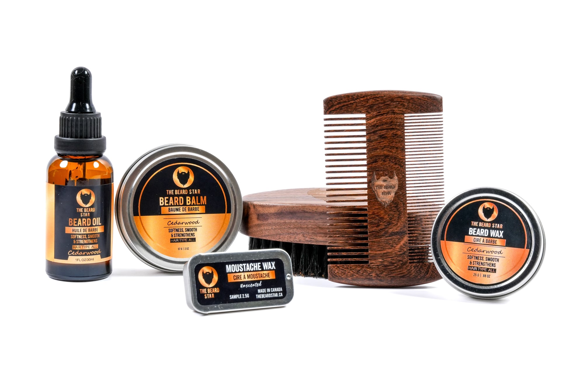 Beard star grooming kit consist of beard oil, beard Balm, beard wax, beard brush , beard comb , beard wax and mustache wax